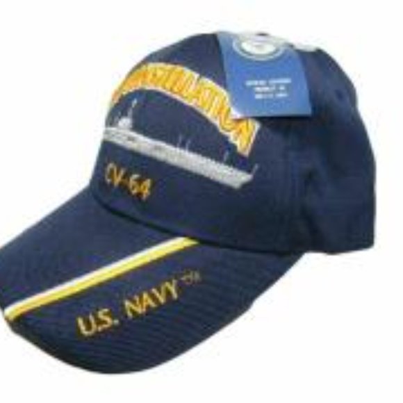 US Navy Hat USS Constellation CV-64 Battleship Blue Embroidered Cap - Picture 2 of 6